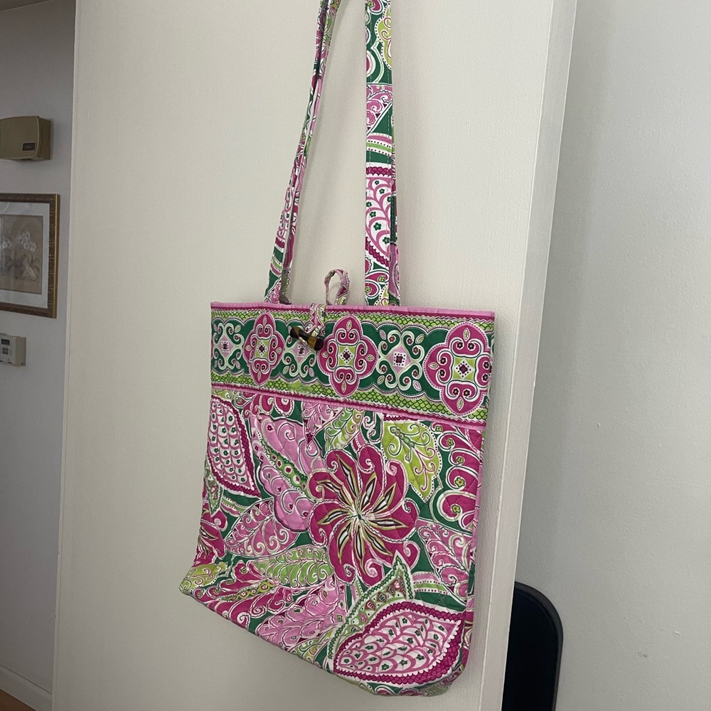 Vera Bradley Pink and Green Paisley Tote